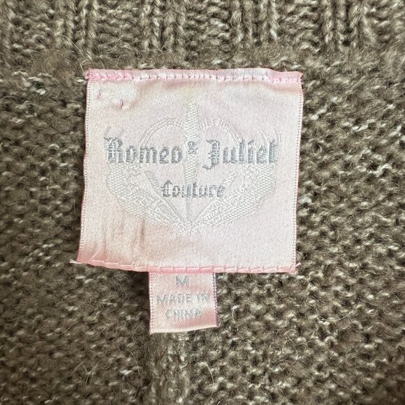 Romeo + Juliet Couture Cardigan Sweater Womens Medium Brown Faux Fur Dolman Knit - Picture 11 of 14